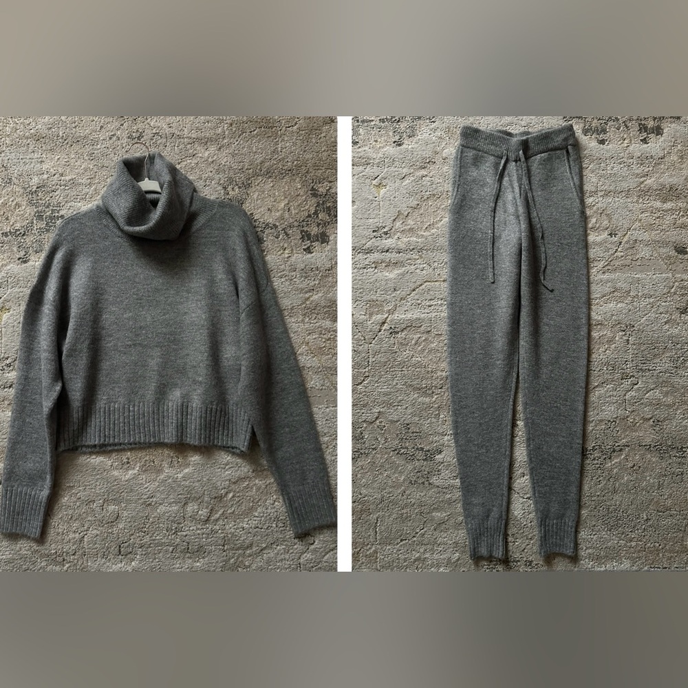 Grey Stretchy Knit Set - Picture 2 of 11
